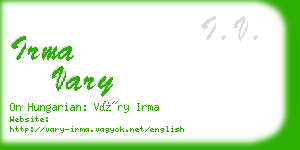 irma vary business card